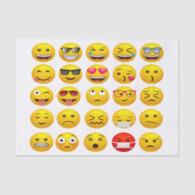 Papier Mousseline Clavier Emojis (Recto)