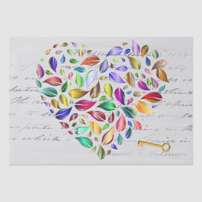 Papier Mousseline Clé de mon coeur (Recto)