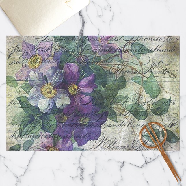 Papier Mousseline Clematis Vine Écriture Ephémère Découpage (Créateur téléchargé)