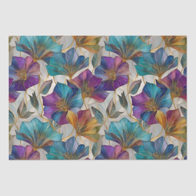 Papier Mousseline Clematis violet Art Nouveau (Recto)