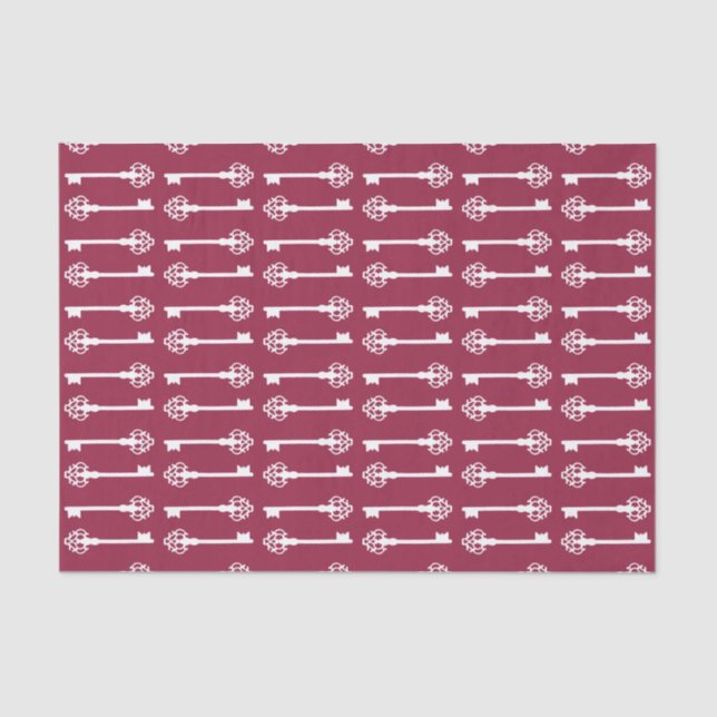 Papier Mousseline Clés victoriennes de framboise (Recto)