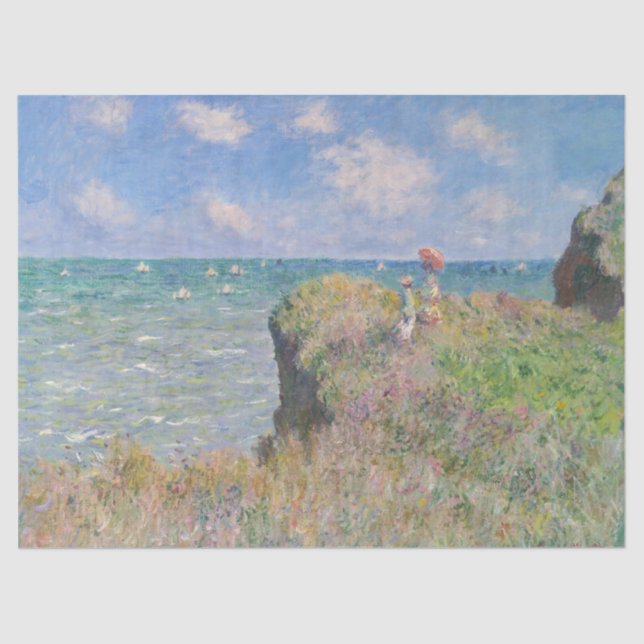 Papier Mousseline Cliff Walk à Pourville par Claude Monet (Recto)