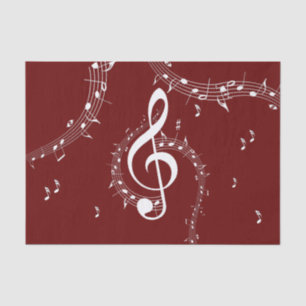 Papier Mousseline Climacic G Clef Music Rouge