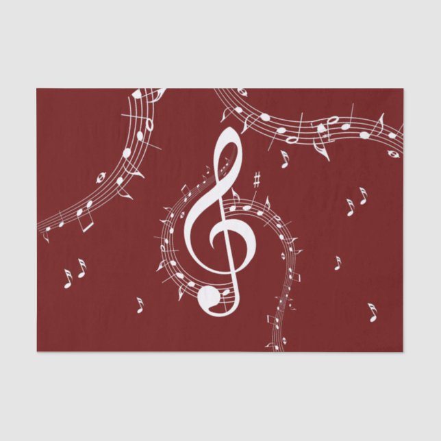 Papier Mousseline Climacic G Clef Music Rouge (Recto)