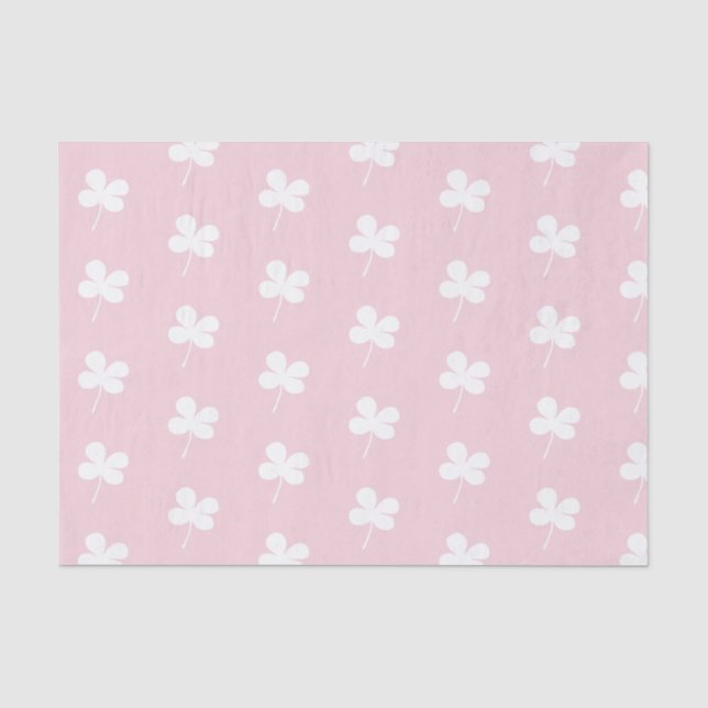 Papier Mousseline Cloches blanches sur rose (Recto)