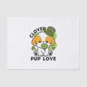 Papier Mousseline Clover Pup Love - St. Patrick's Day Chien Design