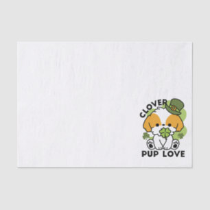 Papier Mousseline Clover Pup Love - St. Patrick's Day Chien Design