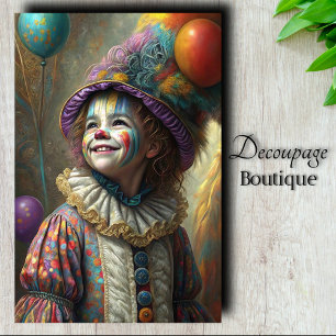 Papier Mousseline Clown de Cirque Enfantin Découpe