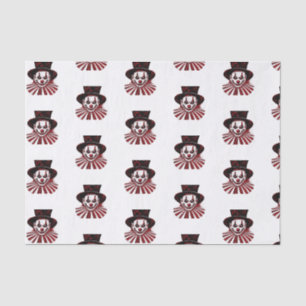 Papier Mousseline Clown de cirque Vintage déplaisant rouge et noir