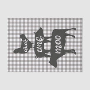 Papier Mousseline Cluck Oink Moo Chicken Cow Pig Farmhouse Country