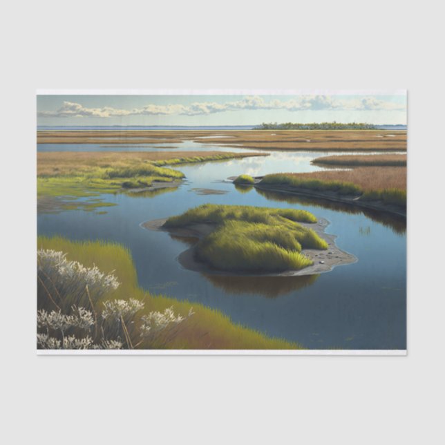 Papier Mousseline Coastal tranquillité (Recto)