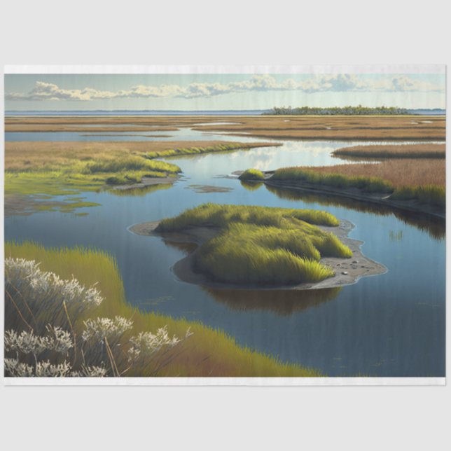 Papier Mousseline Coastal tranquillité (Recto)