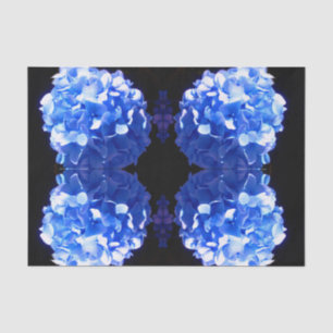 Papier Mousseline Cobalt bleu floral élégant bleu hydrangées
