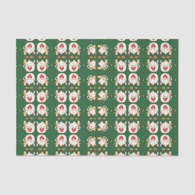 Papier Mousseline Coca de Noël Design abstrait géométrique (Recto)