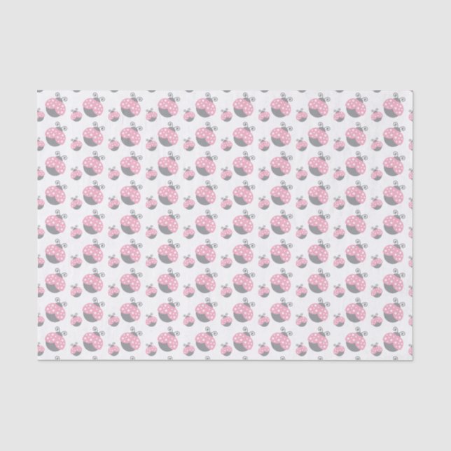Papier Mousseline Coccinelle rose (Recto)