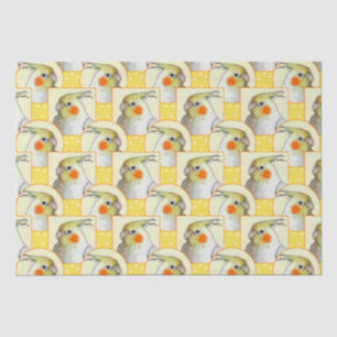 Papier Mousseline Cockatiel joyeux Joyeux Motif d'oiseaux Jaunes