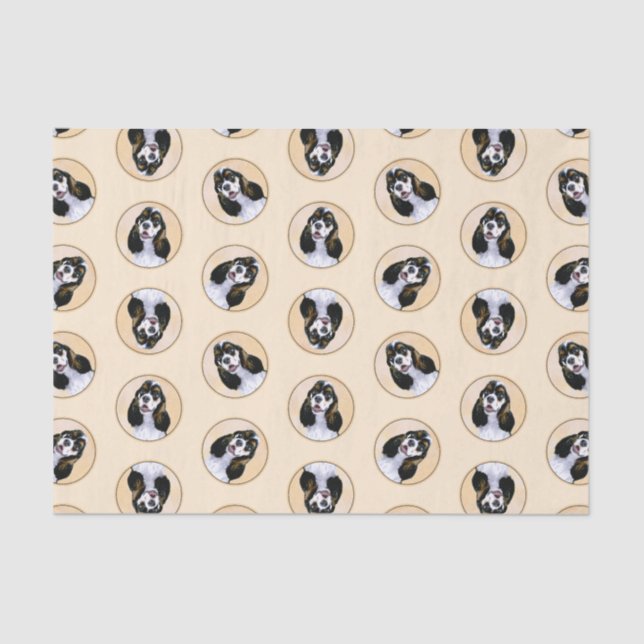 Papier Mousseline Cocker Spaniel Peinture Parti Tan Original Chien A (Recto)