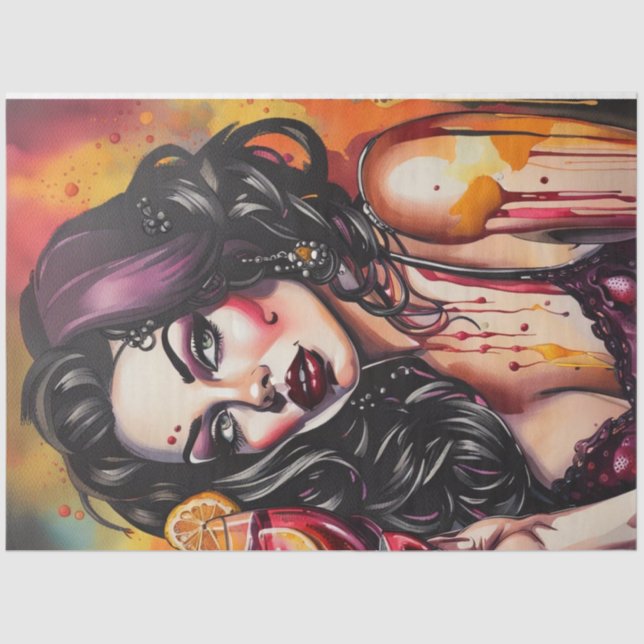 Papier Mousseline Cocktail Cuties Sangria Decoupage Papier (Recto)