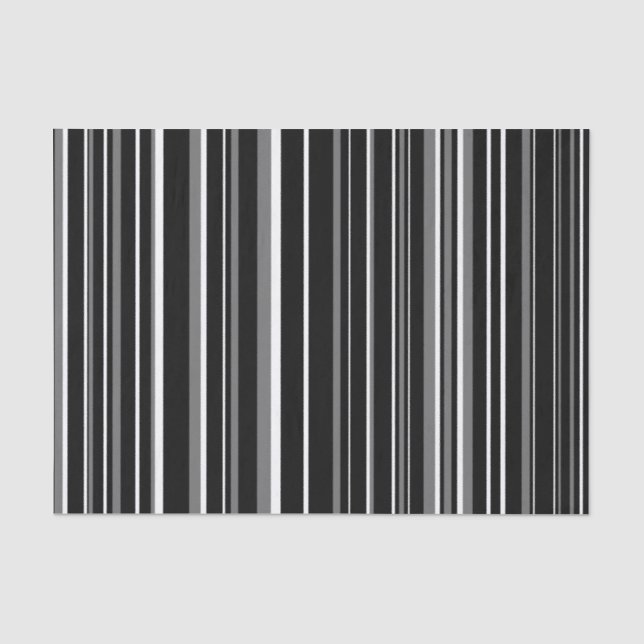 Papier Mousseline Code-barres noir, gris, blanc (Recto)