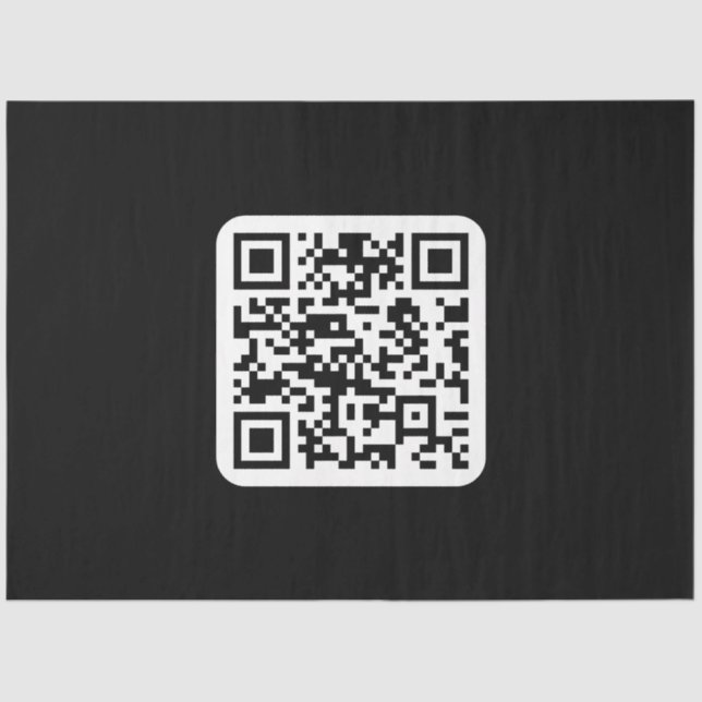 Papier Mousseline Code QR moderne modifiable | Blanc noir ou toute c (Recto)