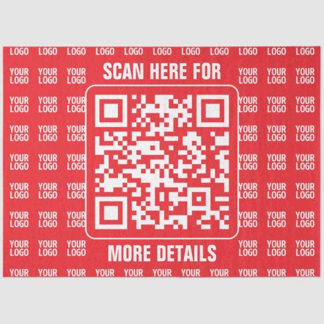 Papier Mousseline Code QR promotionnel (modifiable) avec Motif Logo (Recto)