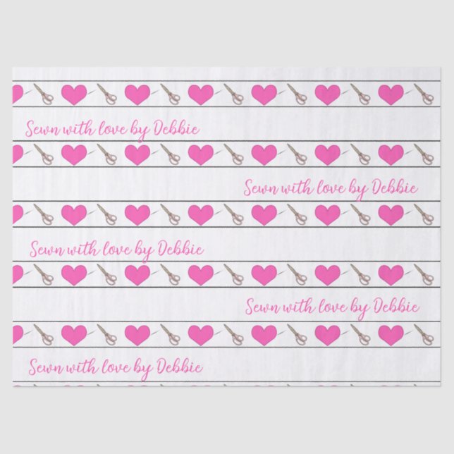 Papier Mousseline Coeur coudre Thème Personnalisé Grand (Recto)