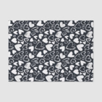 Cœur de motif de craie noir et blanc Saint-Valenti