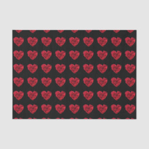 Papier Mousseline Coeur de rose rouge