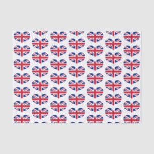 Papier Mousseline Coeur en forme de Royaume-Uni drapeaux / Union Jac