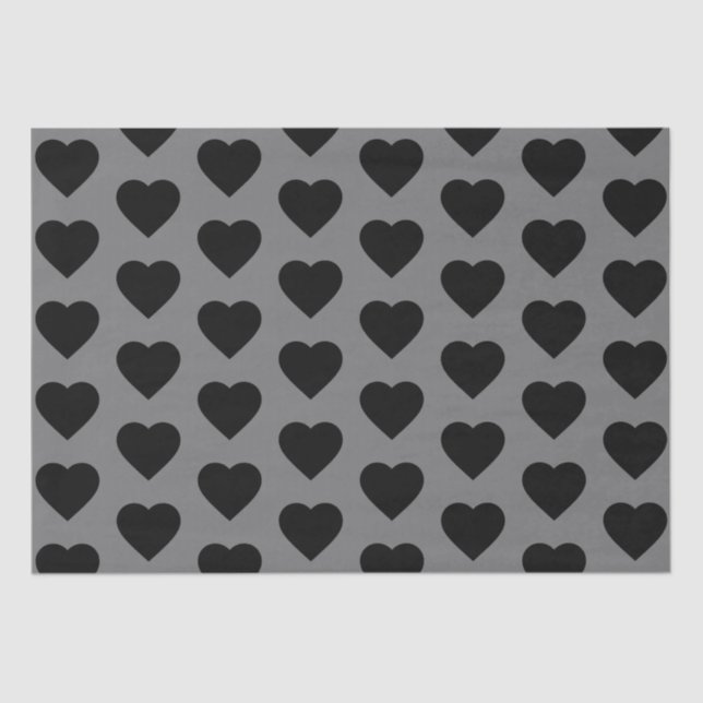 Papier Mousseline Coeur noir (Recto)