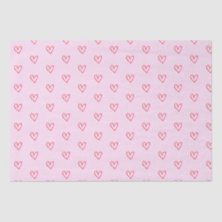 Papier Mousseline Coeur rose