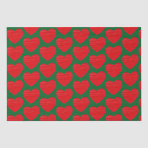 Papier Mousseline Coeur rouge de Noël suédois