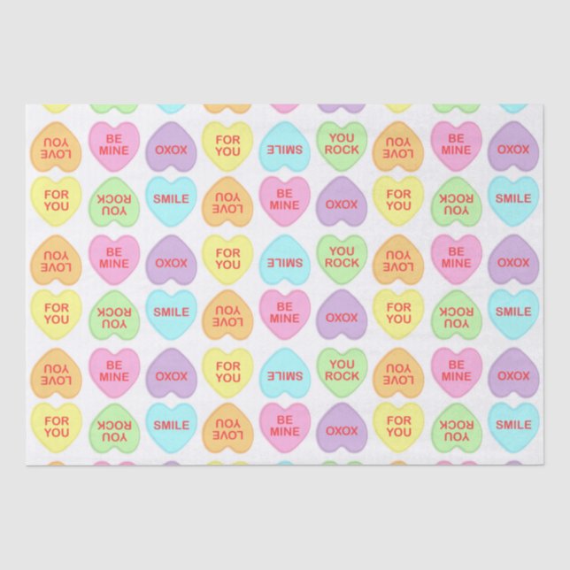 Papier Mousseline Coeurs de conversation Motif alternatif (Recto)