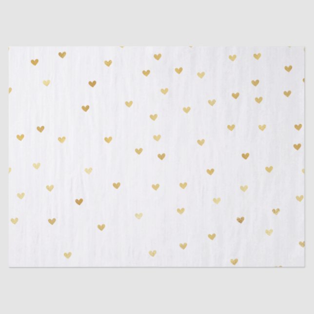 Papier Mousseline Coeurs de glamour d'or (Recto)