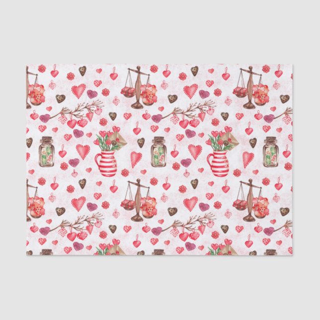 Papier Mousseline Coeurs de la Saint Valentin (Recto)