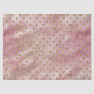 Papier Mousseline Coeurs de Parties scintillant Ombre en or rose