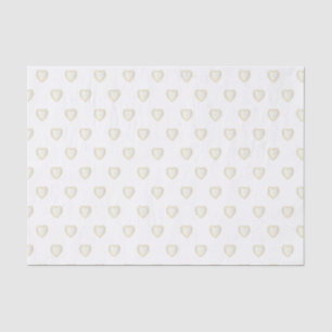 Papier Mousseline Coeurs en or blanc et en diamant satiné