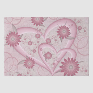 Papier Mousseline Coeurs et fleurs Abstraits roses Aimer l'art fract