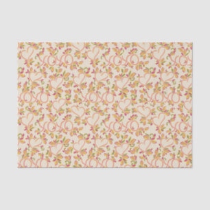 Papier Mousseline Coeurs et fleurs La Saint Valentin