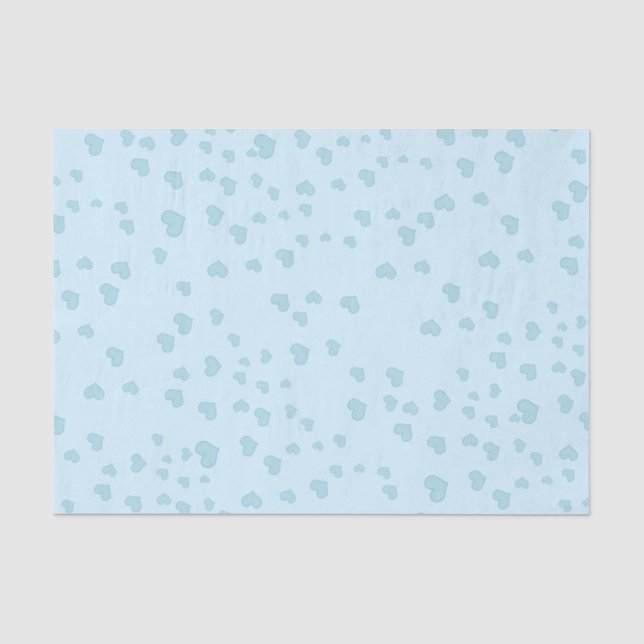 Papier Mousseline Coeurs flottants bleus (Recto)