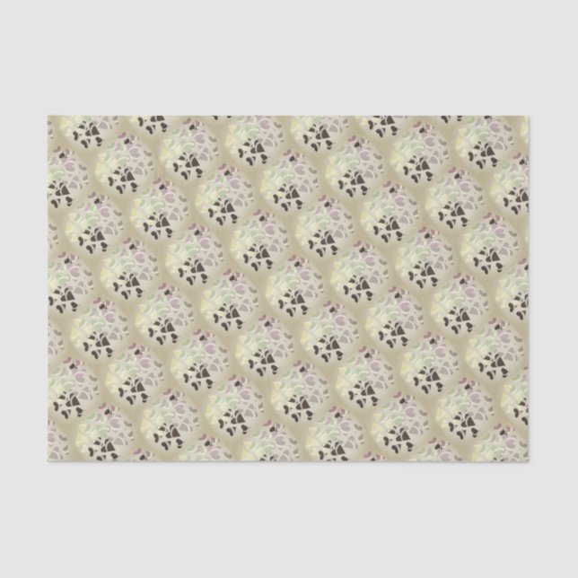 Papier Mousseline Coeurs rustiques (Recto)