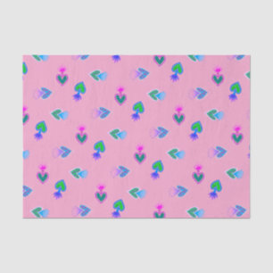 Papier Mousseline Coeurs sacrés Catholique Art Pink