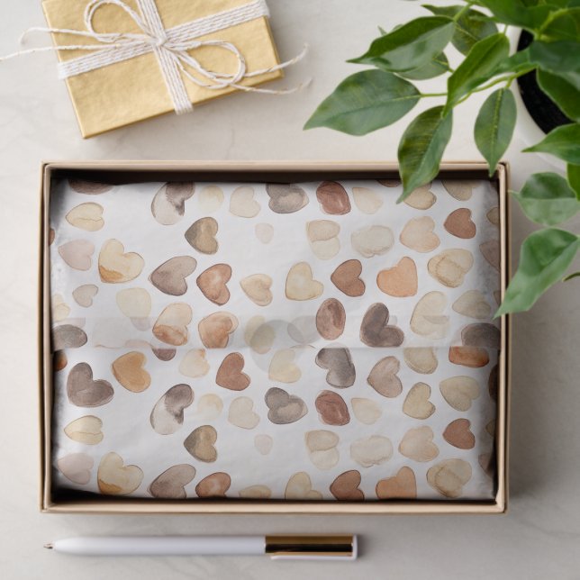 Papier Mousseline Coffee Bean Hearts Coffee First (Cadeau)