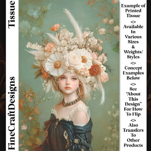 Papier Mousseline Coiffe florale extravagante, femme CN9 Découpage