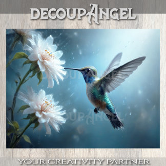 Papier Mousseline Colibri Murmurant Découpage