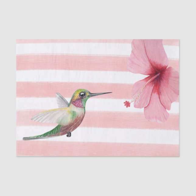 Papier Mousseline Colibri. Rose et Blanc. (Recto)