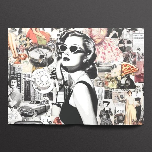 Papier Mousseline Collage Abstrait des années 60 (Créateur téléchargé)