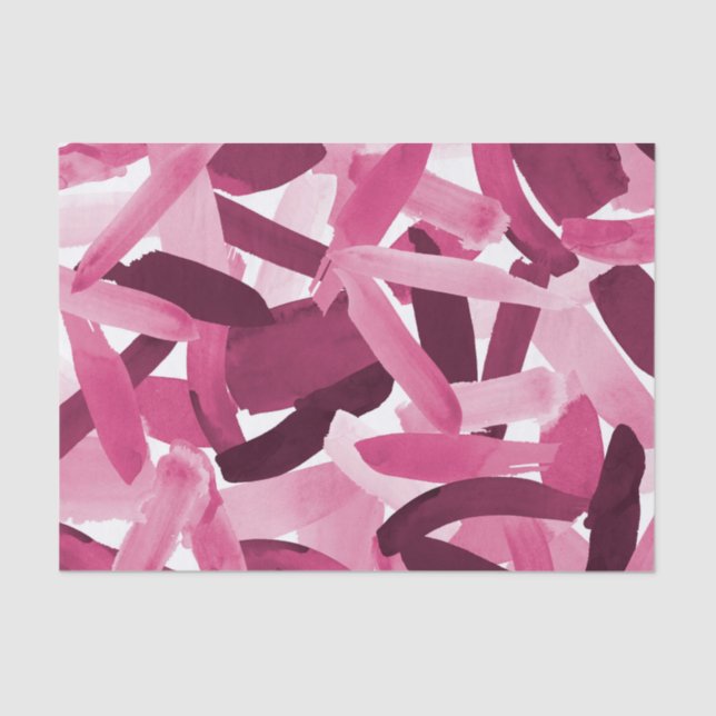 Papier Mousseline Collage Artsy Girly Pink Burgundy Brushstroke (Recto)