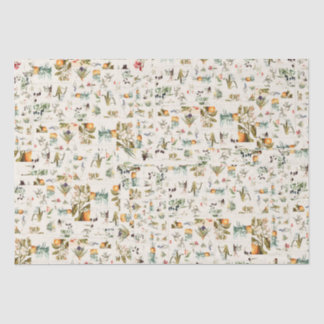 Papier Mousseline Collage botanique vintage