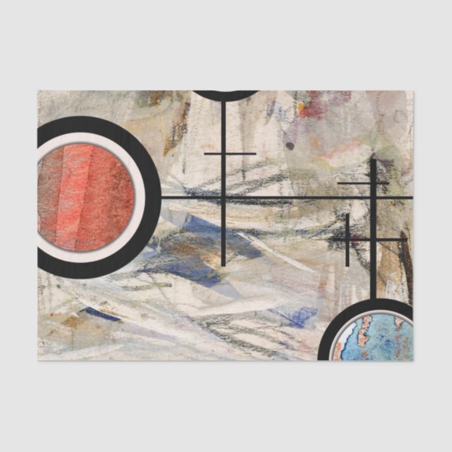 Papier Mousseline collage d'art abstrait, médias mélangés et (Recto)